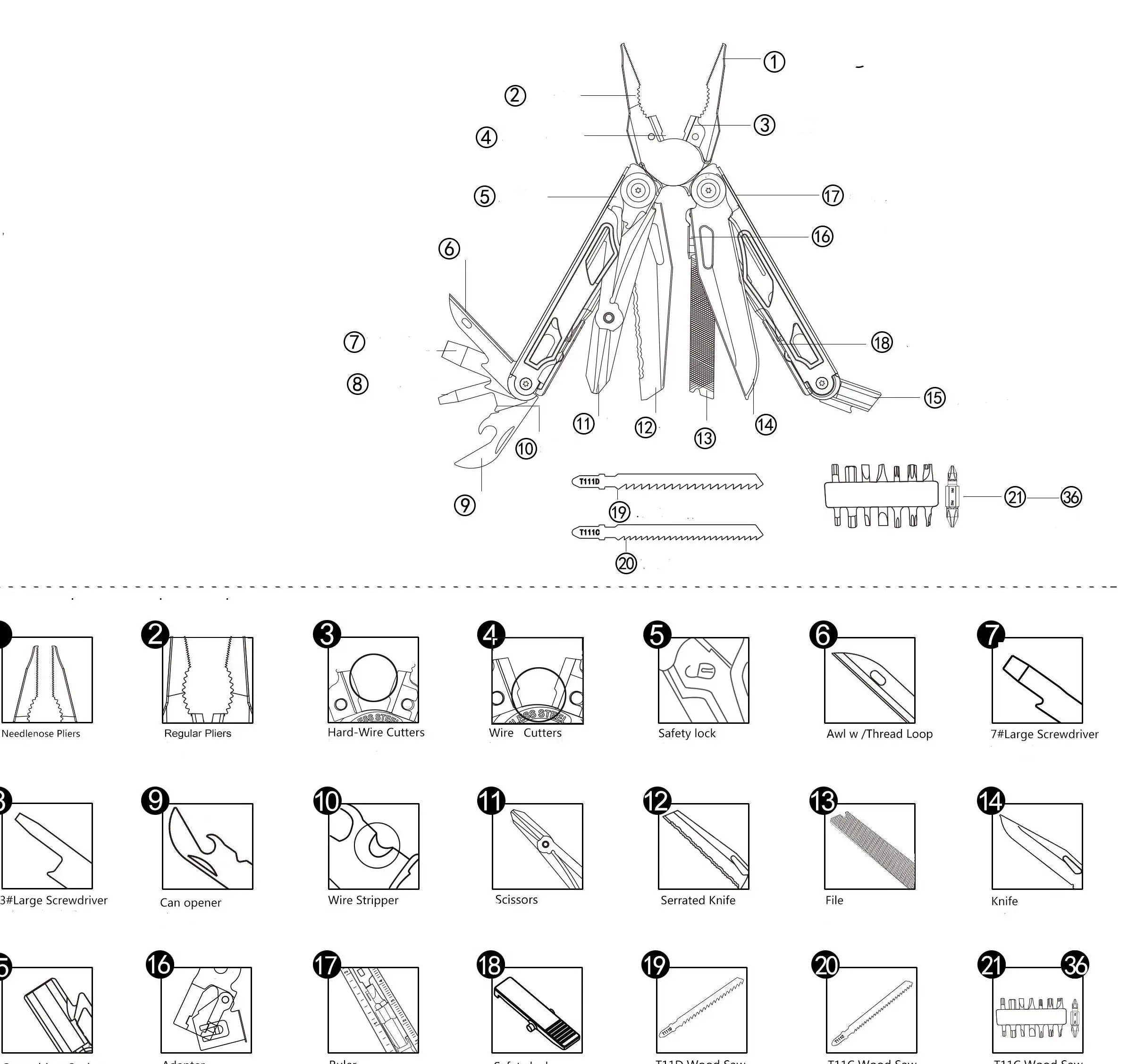 DL30 Multi-Tool Folding Pliers